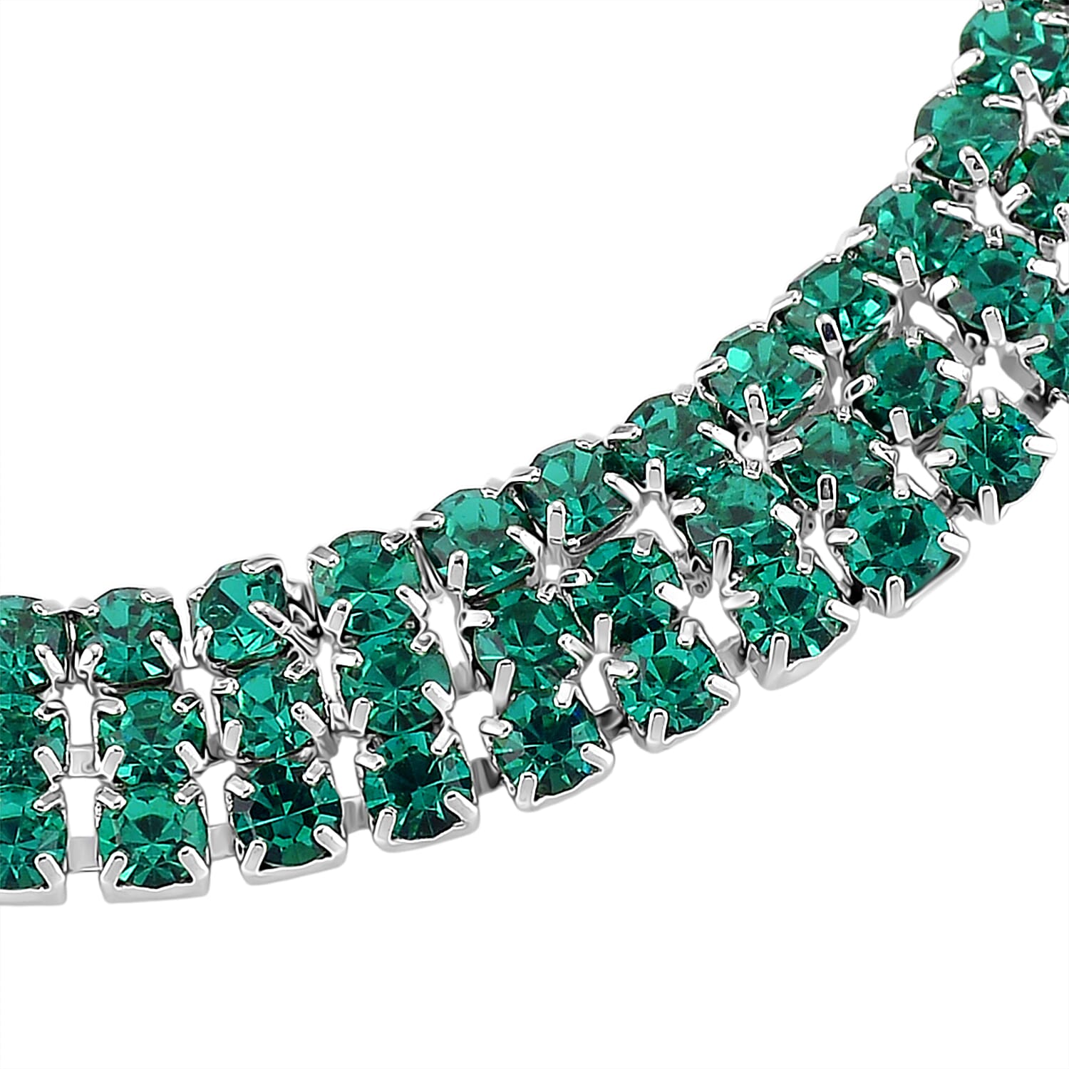 Austrian Green Crystal Bracelet (Size - 7.5)