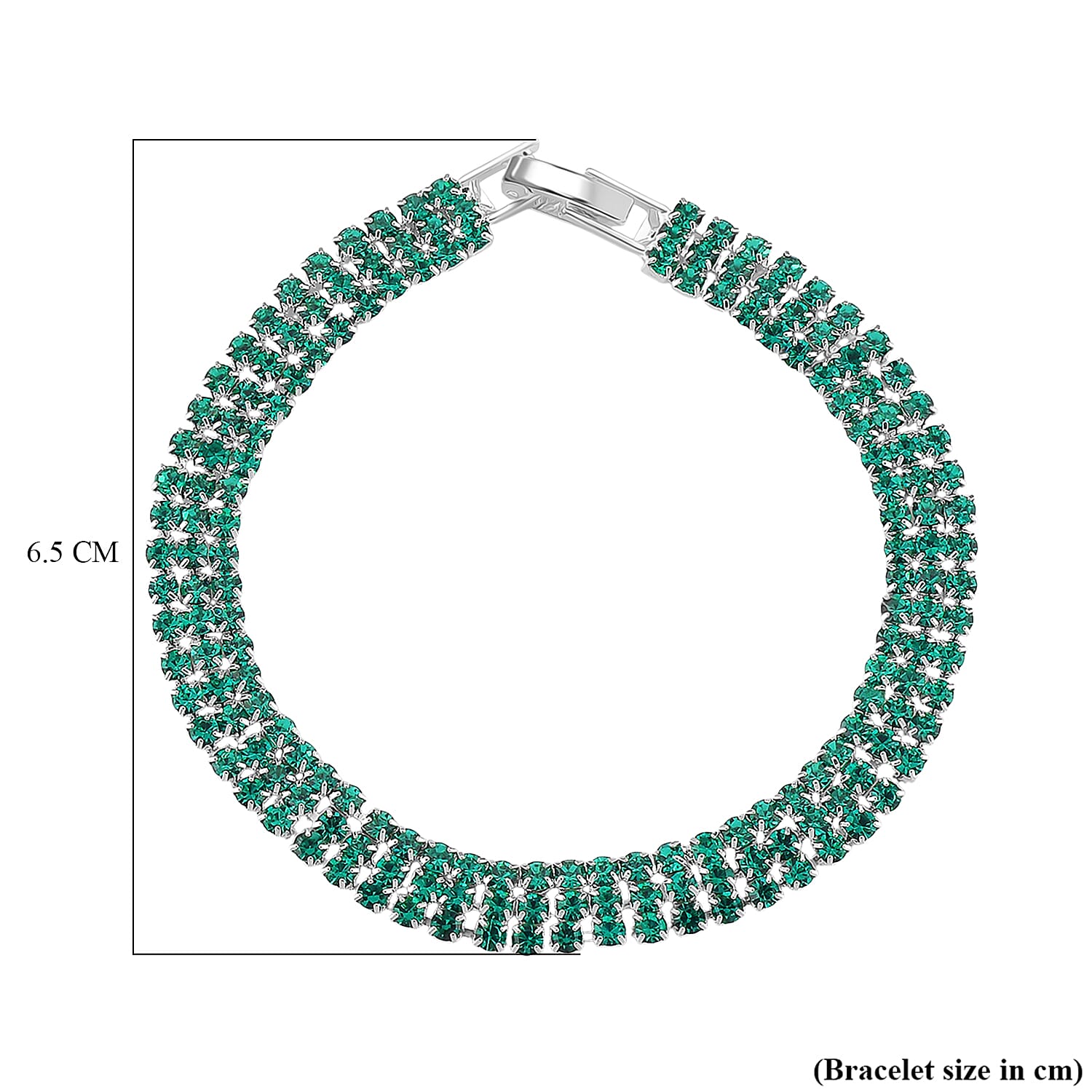 Austrian Green Crystal Bracelet (Size - 7.5)