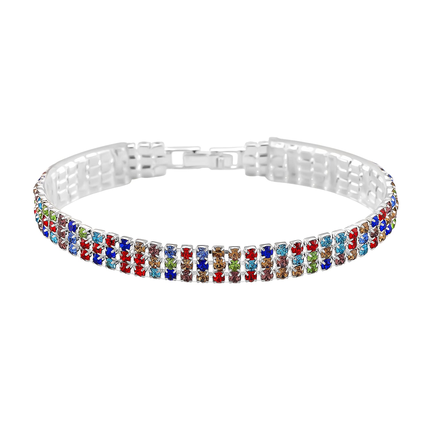 Austrian Multi Color Crystal Bracelet (Size - 7.5)