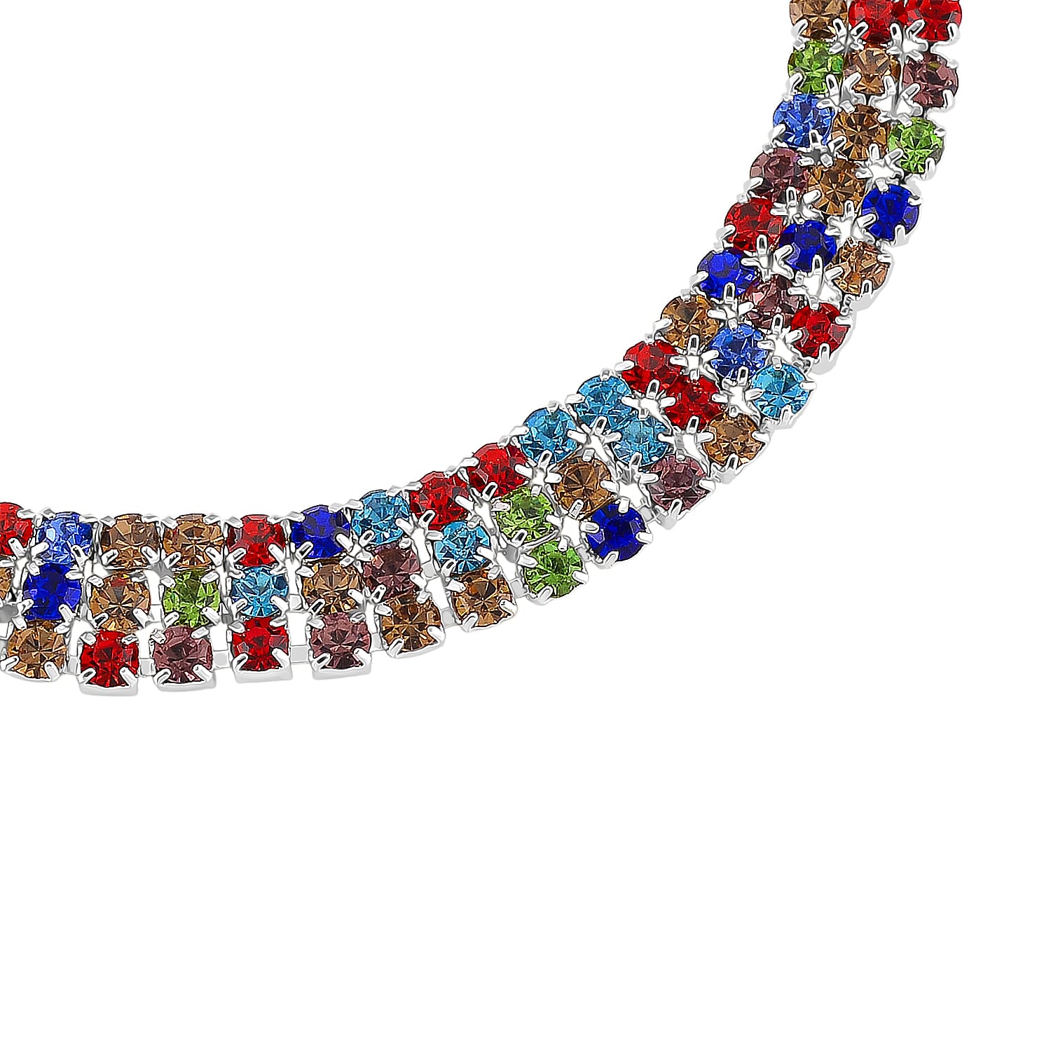 Austrian Multi Color Crystal Bracelet (Size - 7.5)