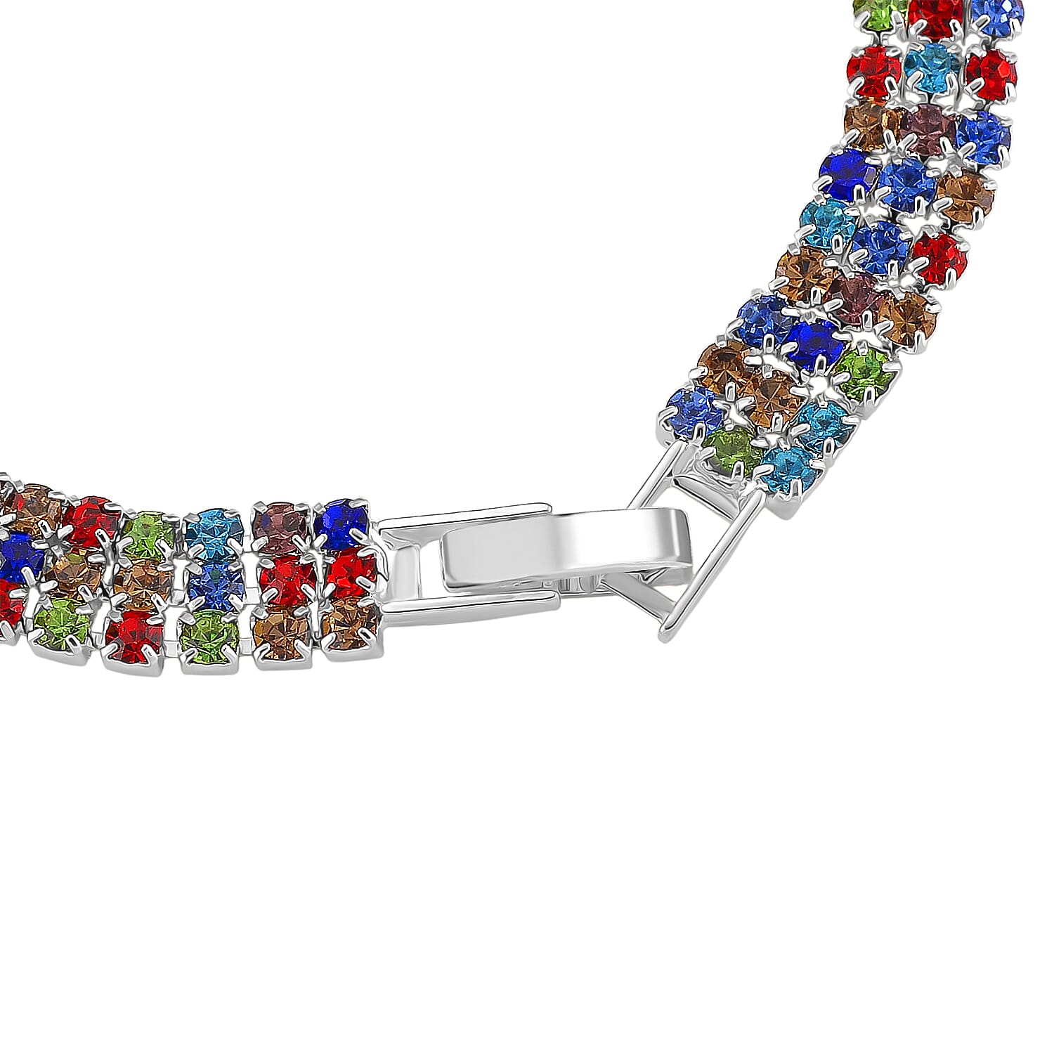 Austrian Multi Color Crystal Bracelet (Size - 7.5)