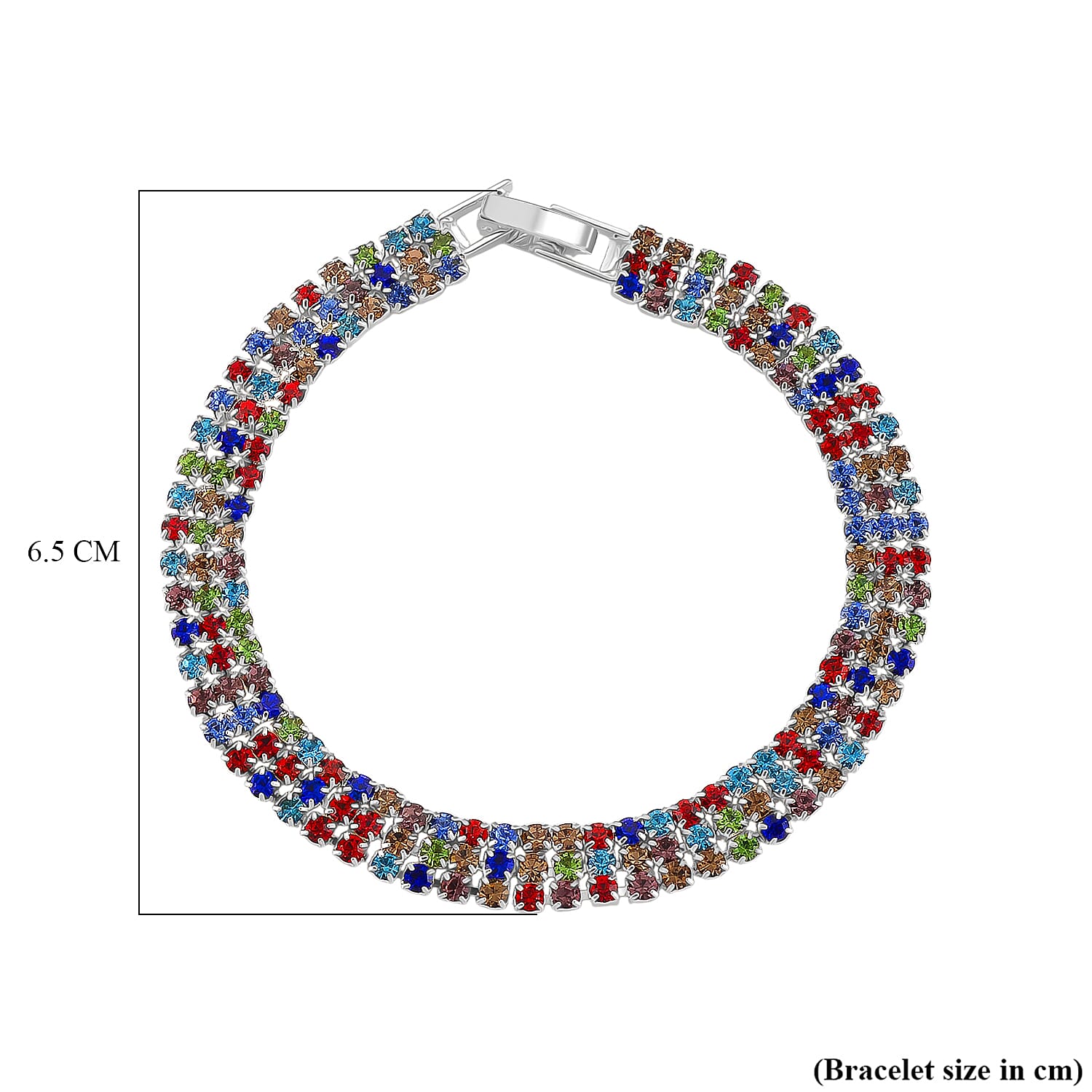 Austrian Multi Color Crystal Bracelet (Size - 7.5)