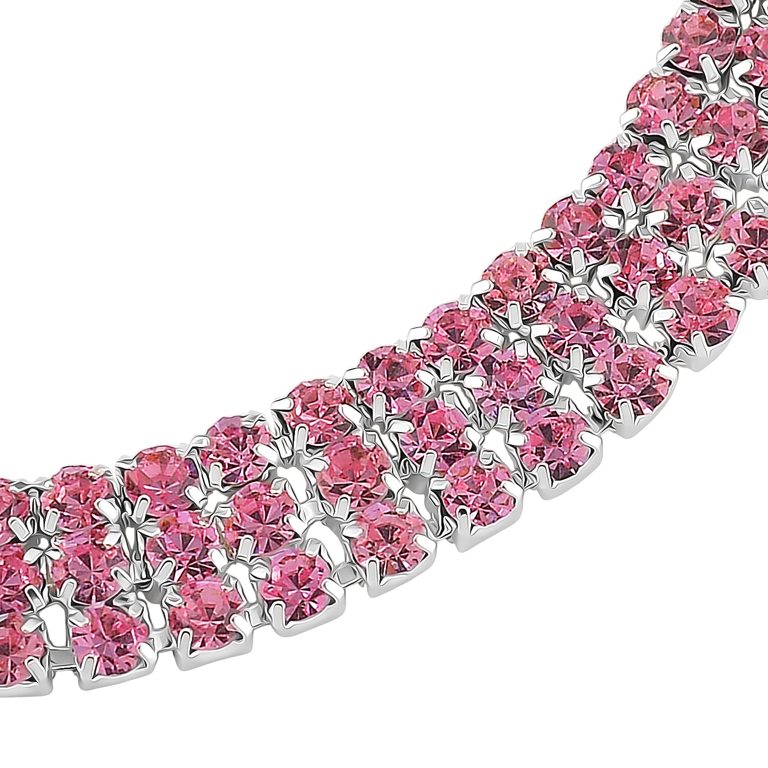 Austrian Pink Crystal Bracelet (Size - 7.5)