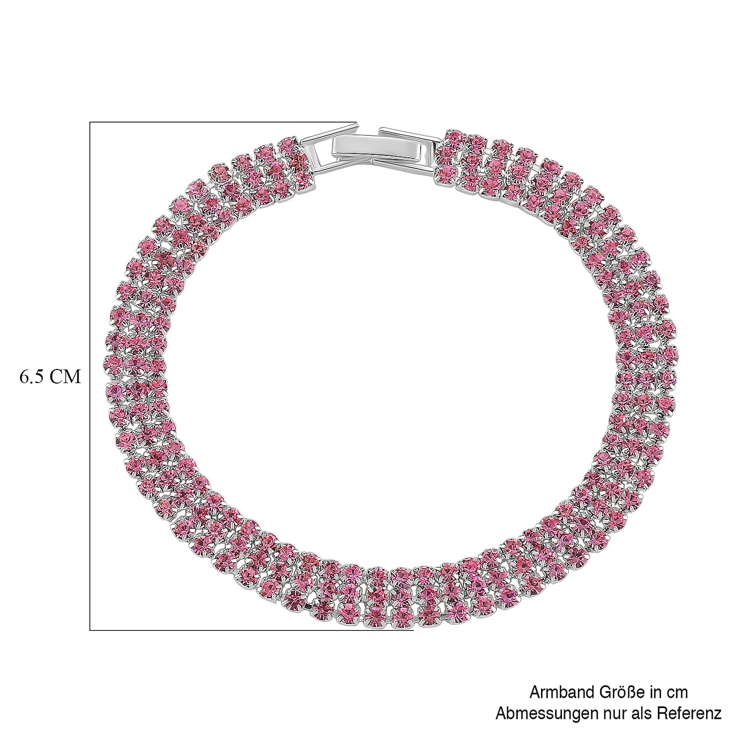 Austrian Pink Crystal Bracelet (Size - 7.5)