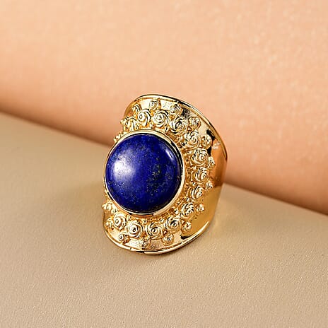 Natural Lapis Lazuli Solitaire Ring  10.16 Ct.