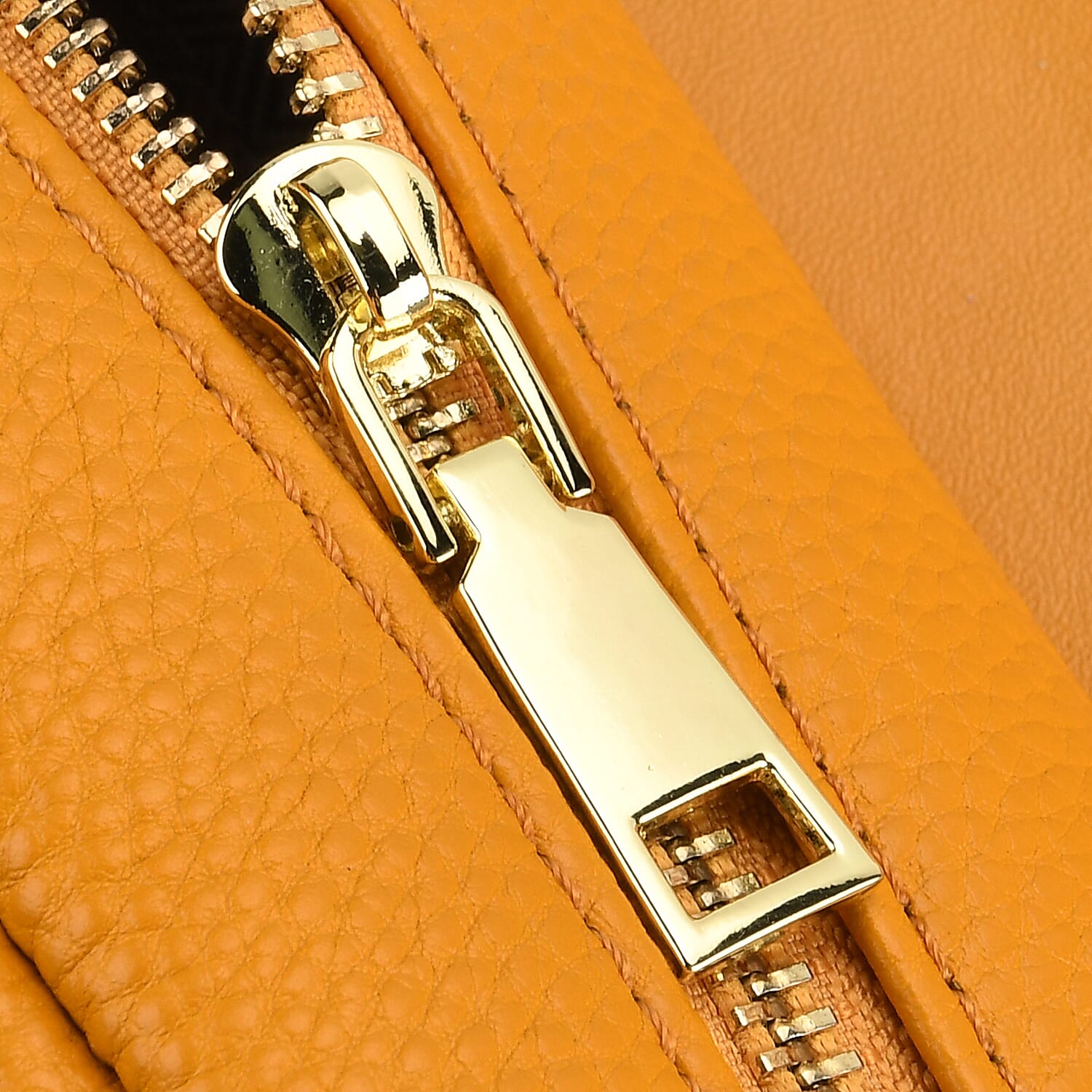 Designer - Inspired Genuine Leather Satchel Bag - Yellow