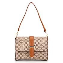 Monogram Pattern Crossbody Bag - Light Khaki