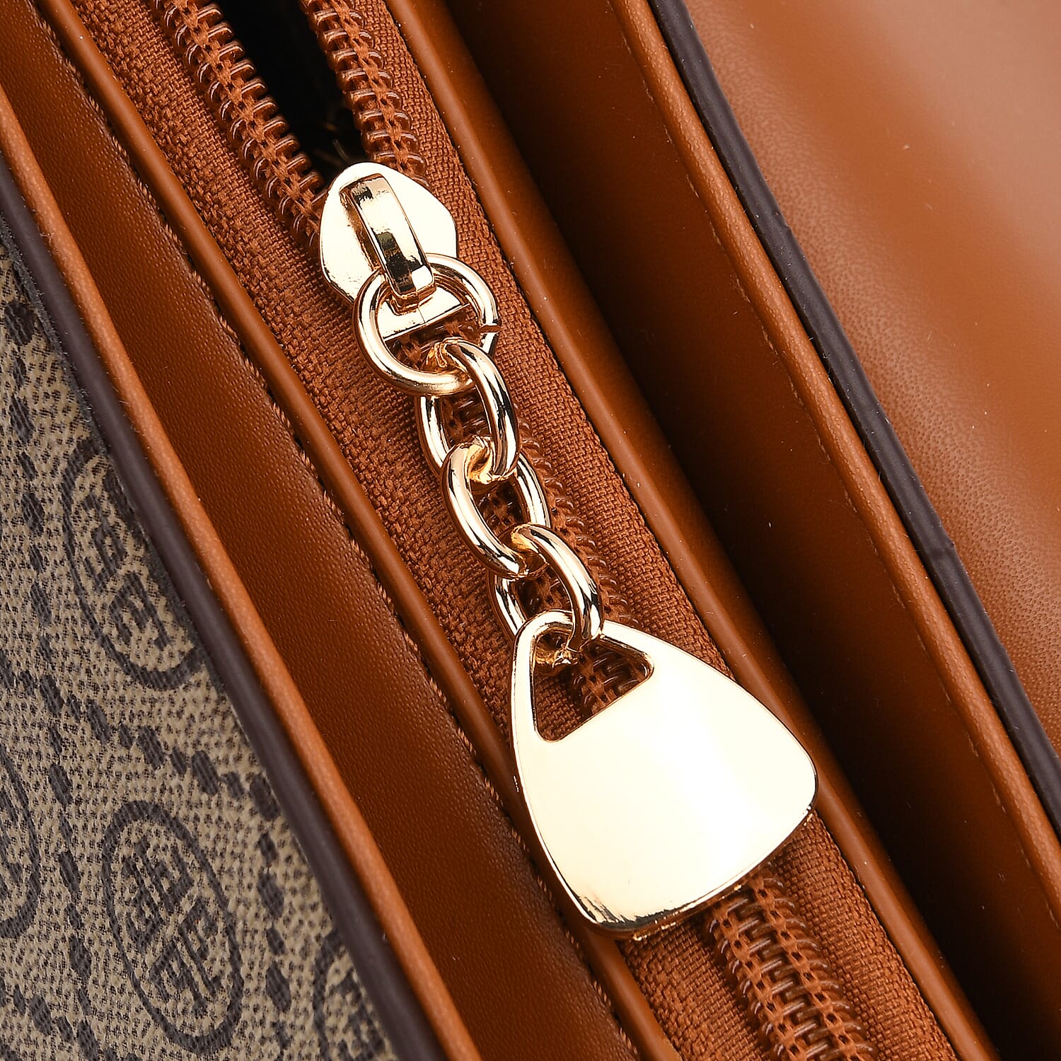 Monogram Pattern Crossbody Bag - Beige