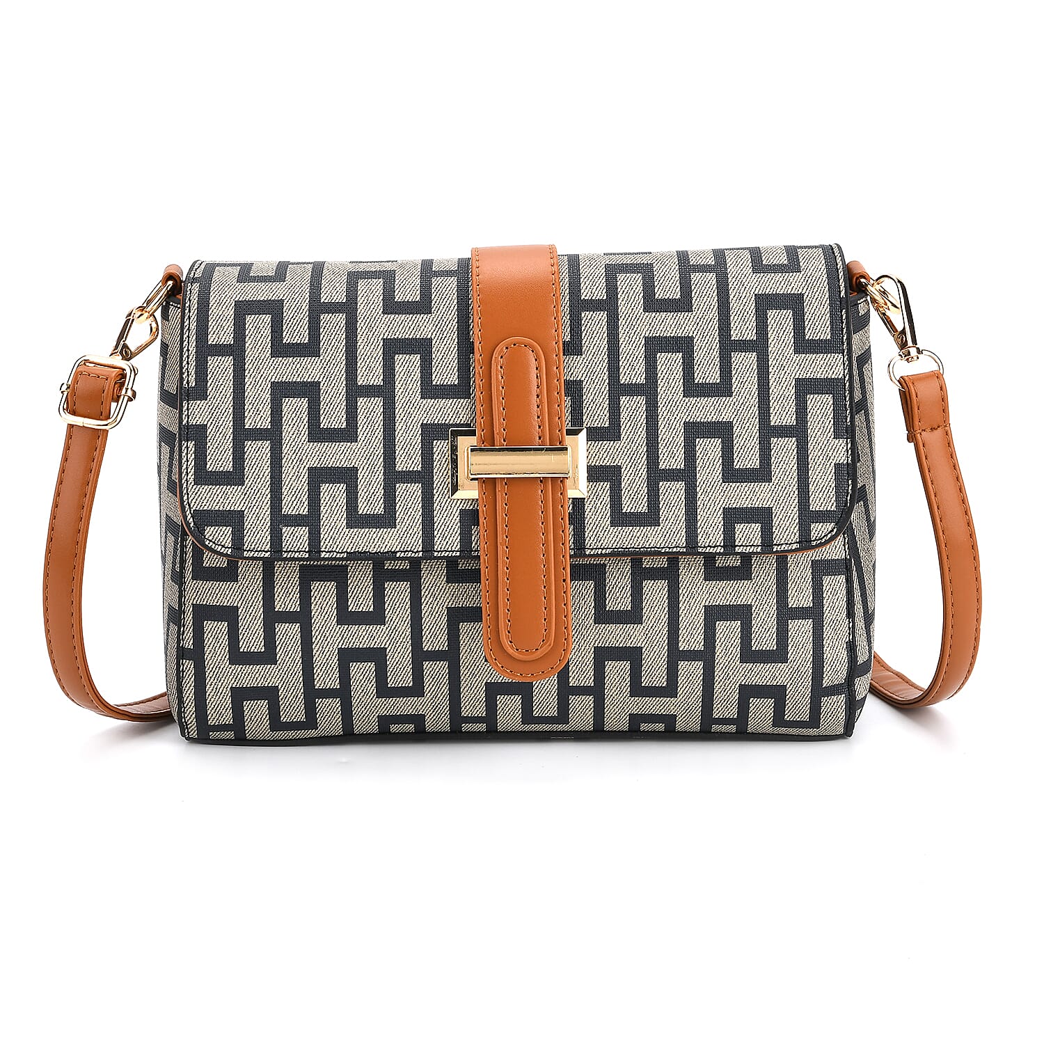 Monogram Pattern Crossbody Bag - Green