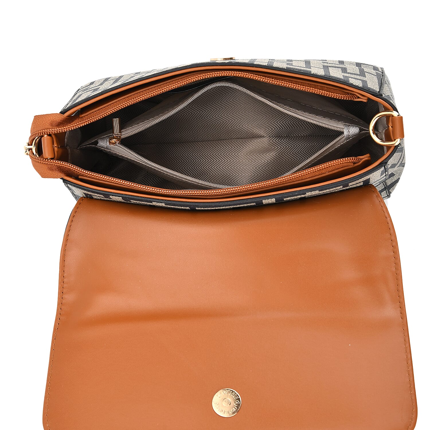 Monogram Pattern Crossbody Bag - Green