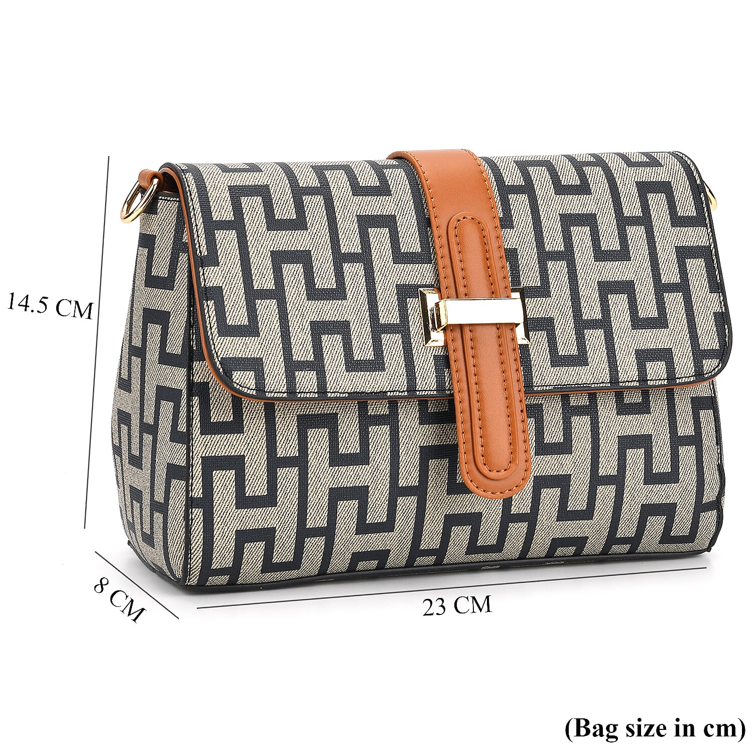 Monogram Pattern Crossbody Bag - Green