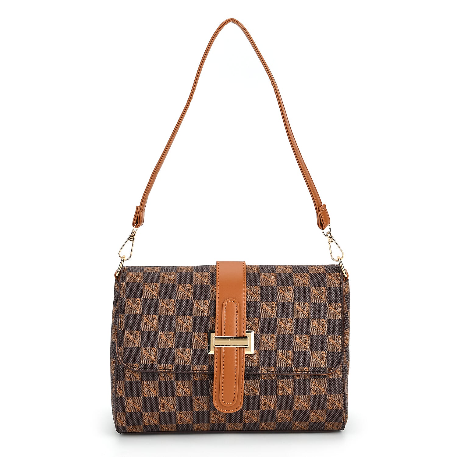 Monogram Pattern Crossbody Bag - Light Brown