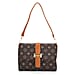 Monogram Pattern Crossbody Bag - Dark Brown