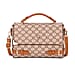 Designer-Inspired Geometric Pattern Sling Handbag - Khaki