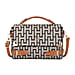 Designer-Inspired Geometric Pattern Sling Handbag - Khaki