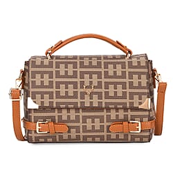 Designer-Inspired Geometric Pattern Sling Handbag - Blue