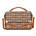 Designer-Inspired Geometric Pattern Sling Handbag - Khaki