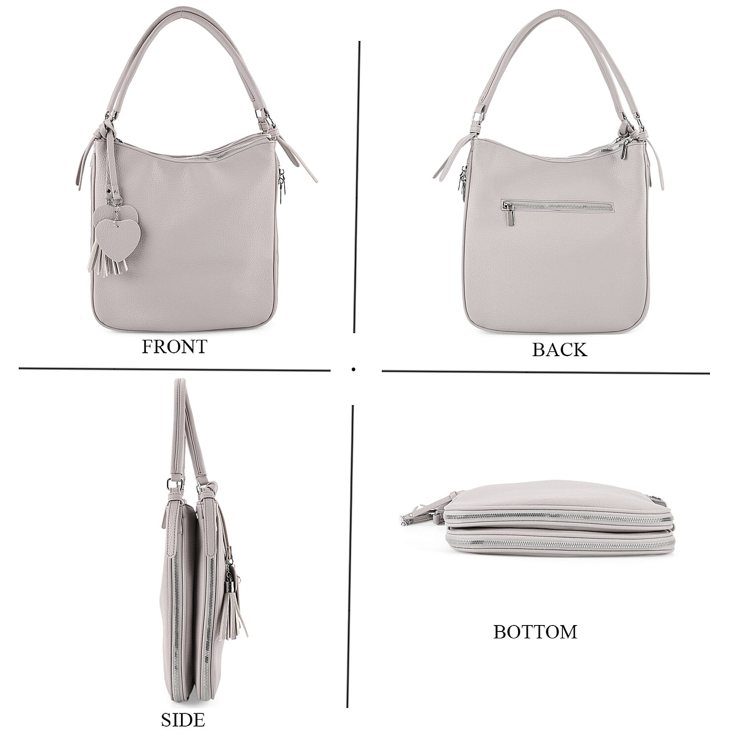 Crossbody Bag (Size - One Size) - Grey & Burgundy