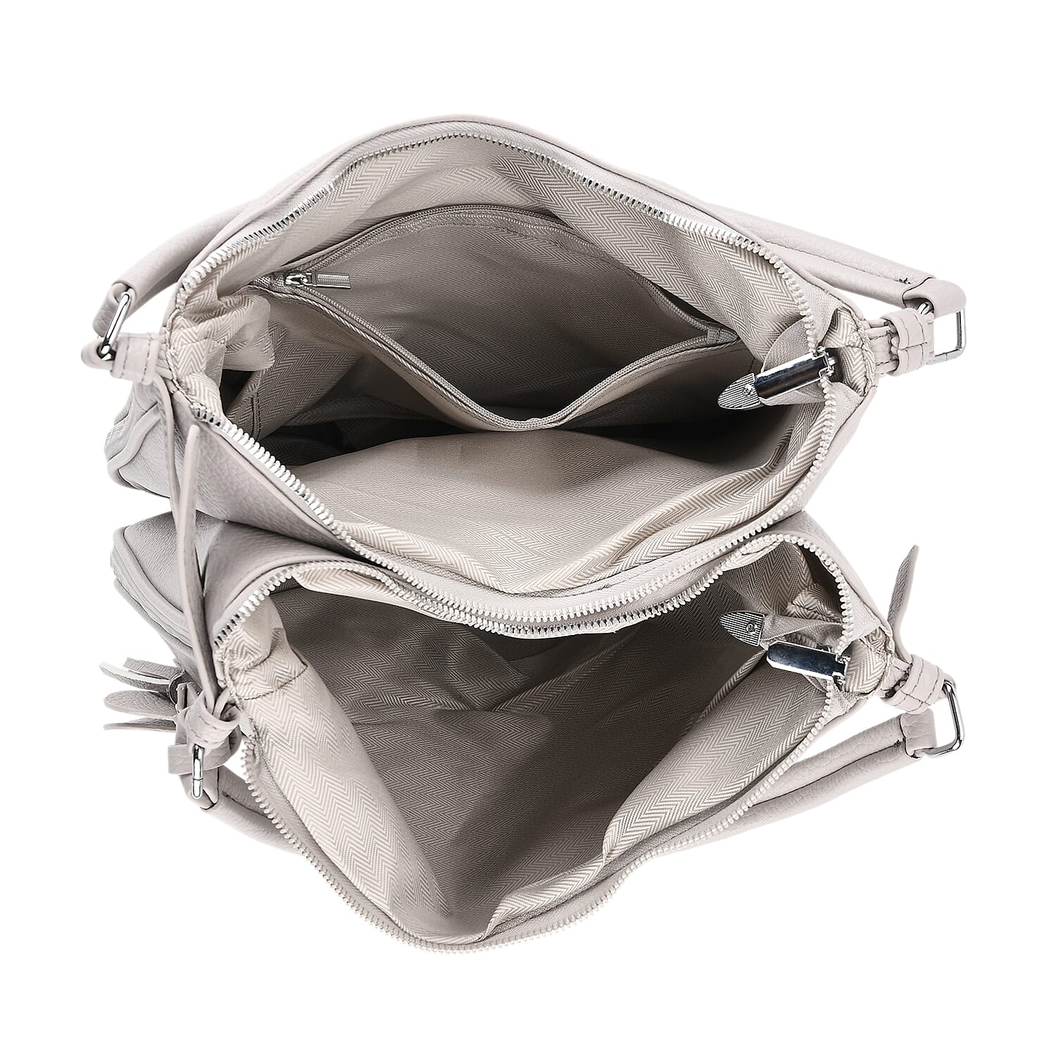 Crossbody Bag (Size - One Size) - Grey & Burgundy