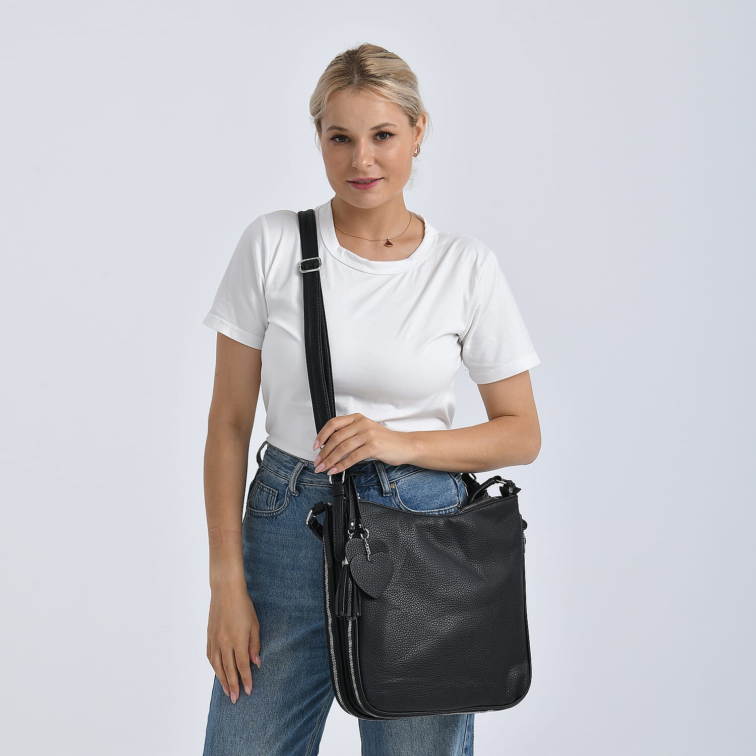 Crossbody Bag (Size - One Size) - Black & Burgundy