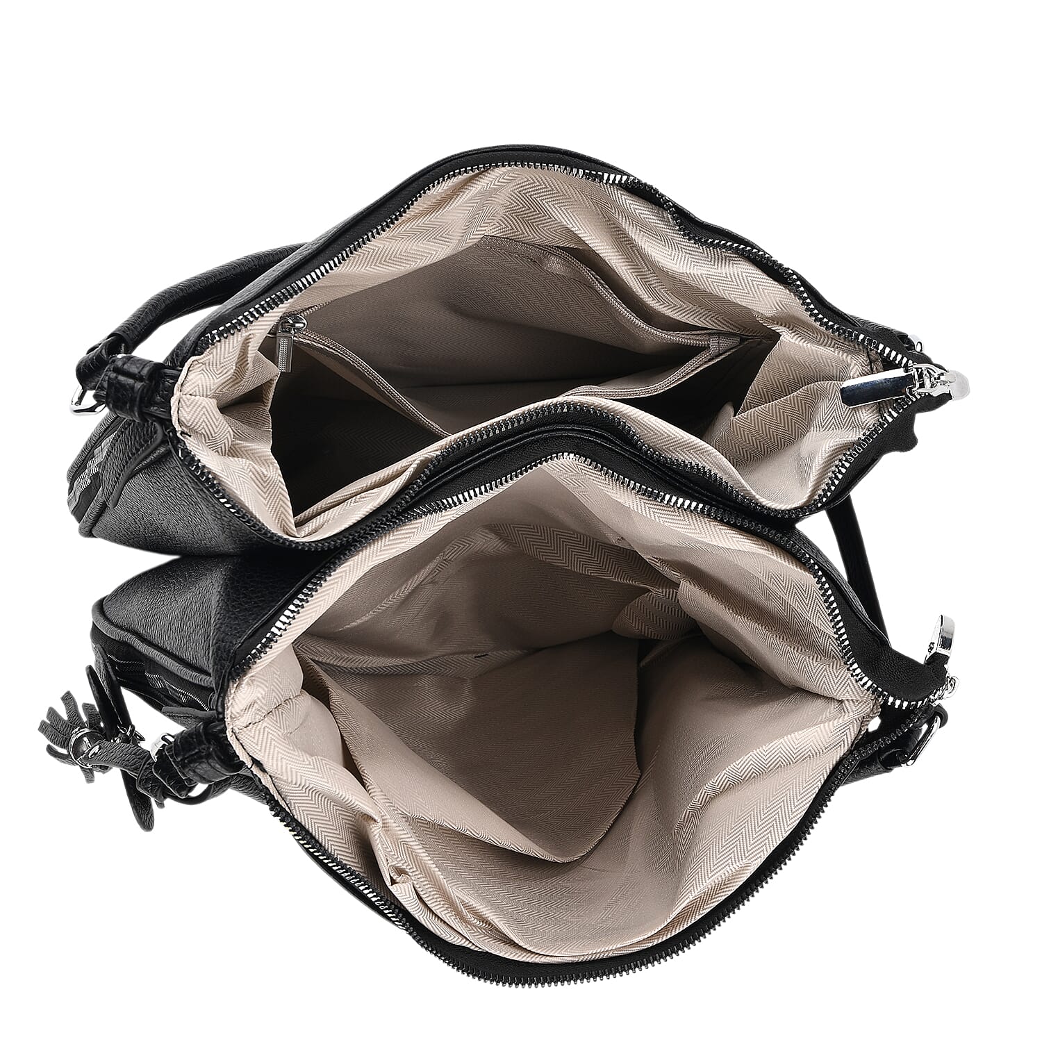 Crossbody Bag (Size - One Size) - Black & Burgundy