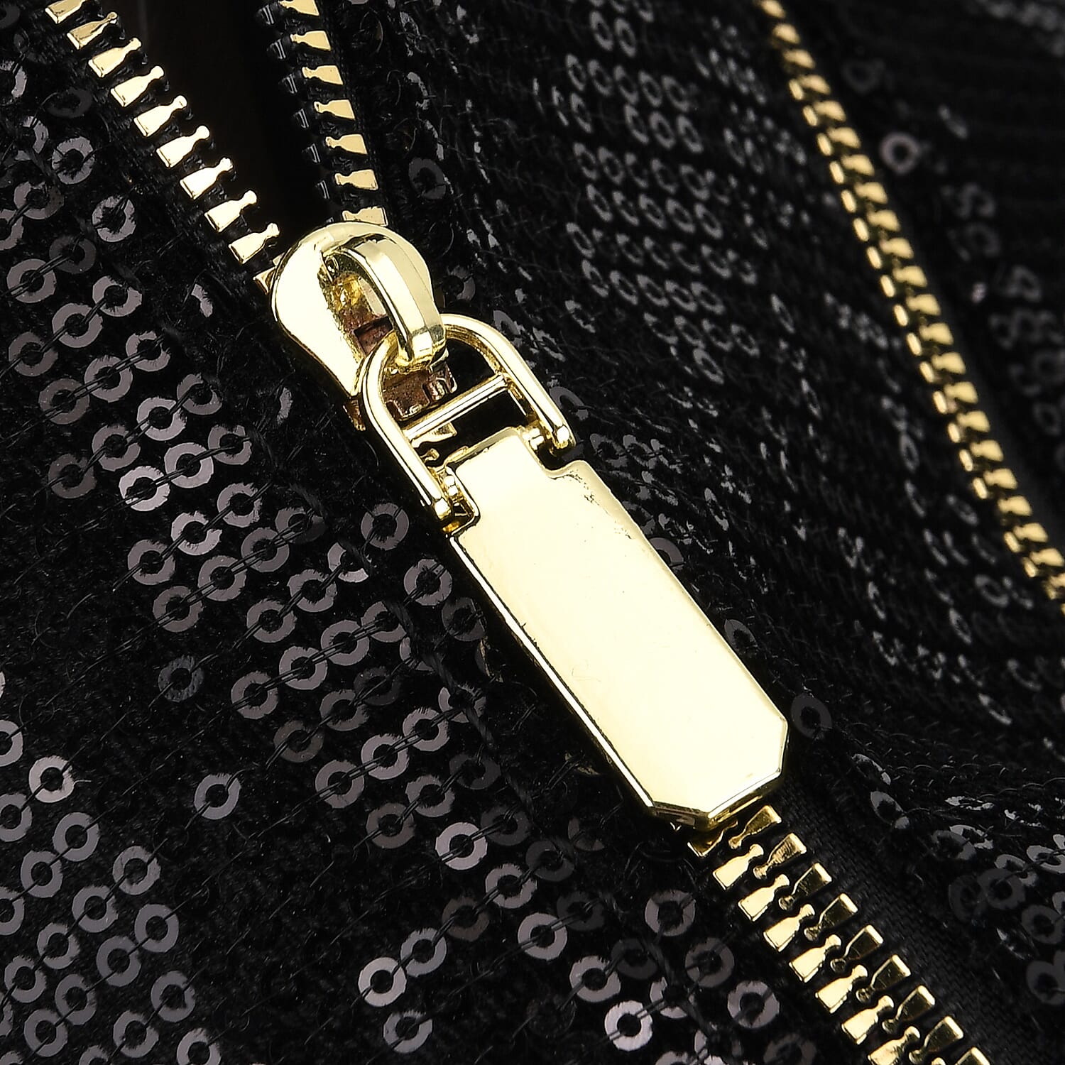 Stylish Sequin Crossbody Bag with Rhinestone Detail - Black