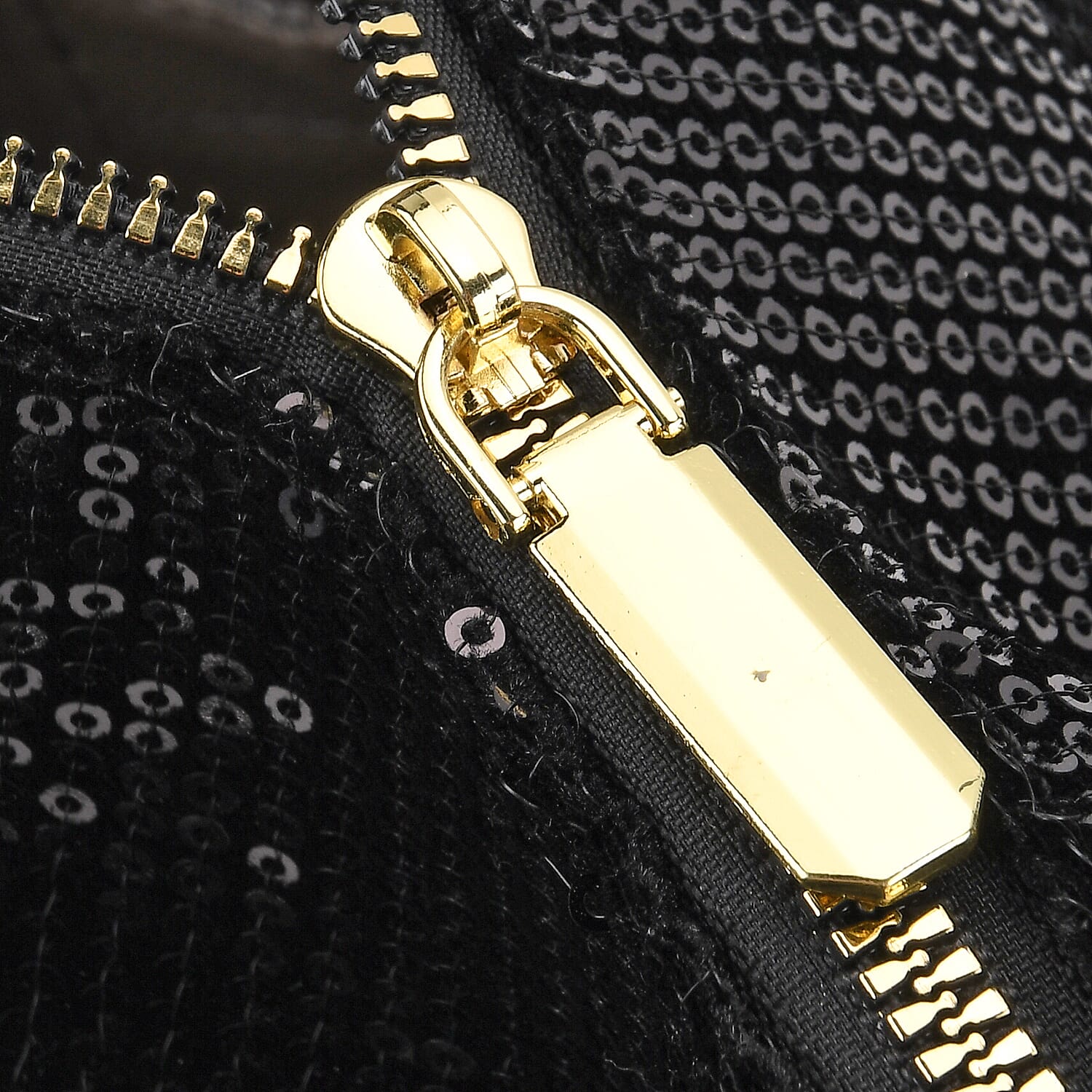 Stylish Sequin Crossbody Bag with Rhinestone Detail - Black