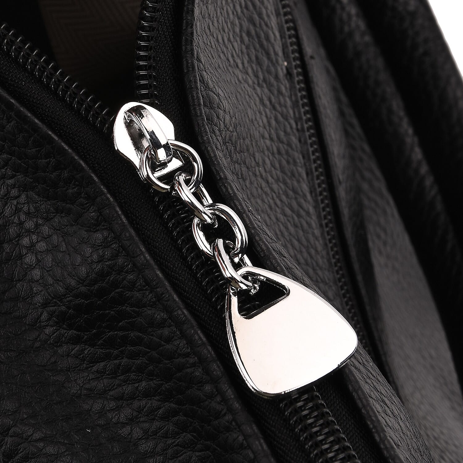 Pleated Structure Satchel Shoulder Bag with Top Handles - Black