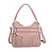 Pleated Structure Satchel Shoulder Bag with Top Handles - White