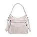 Pleated Structure Satchel Shoulder Bag with Top Handles - White