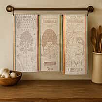 LIVMORE Set of 3 Jacquard Kitchen Towels (Size 70 x 50 cm) - Black