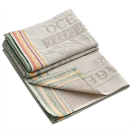 LIVMORE Set of 3 Jacquard Kitchen Towels (Size 70 x 50 cm)