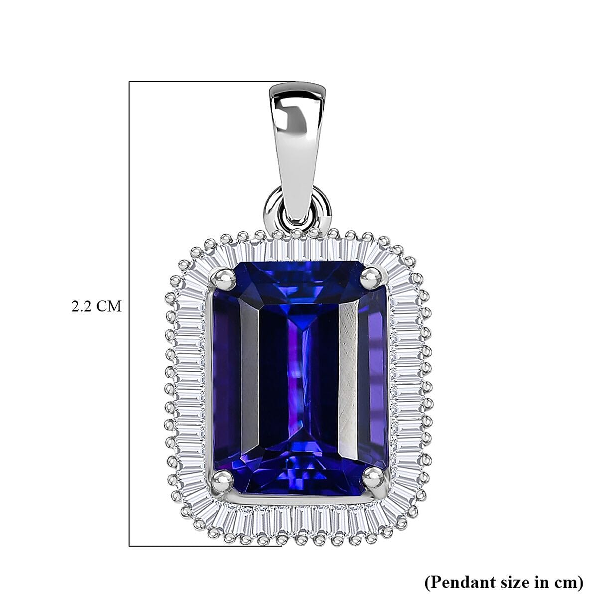 Rhapsody 950 Platinum AAAA Tanzanite White Diamond (VS-EF) GSI Certified Pendant 6.18 Ct, Platinum Wt. 3.50 Gms. Rhapsody 950 Platinum AAAA Tanzanite White Diamond (VS-EF) GSI Certified Pendant 6.18 Ct, Platinum Wt. 3.50 Gms.