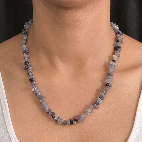 Blue Lace Agate Stone Necklace (Size - 30) 245.00 Ct.