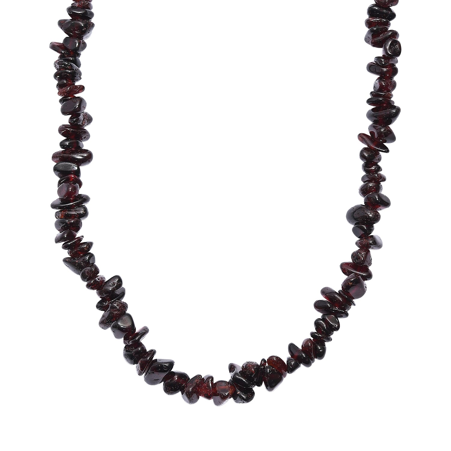 Red Garnet Stone Necklace (Size - 30) 370.00 Ct.