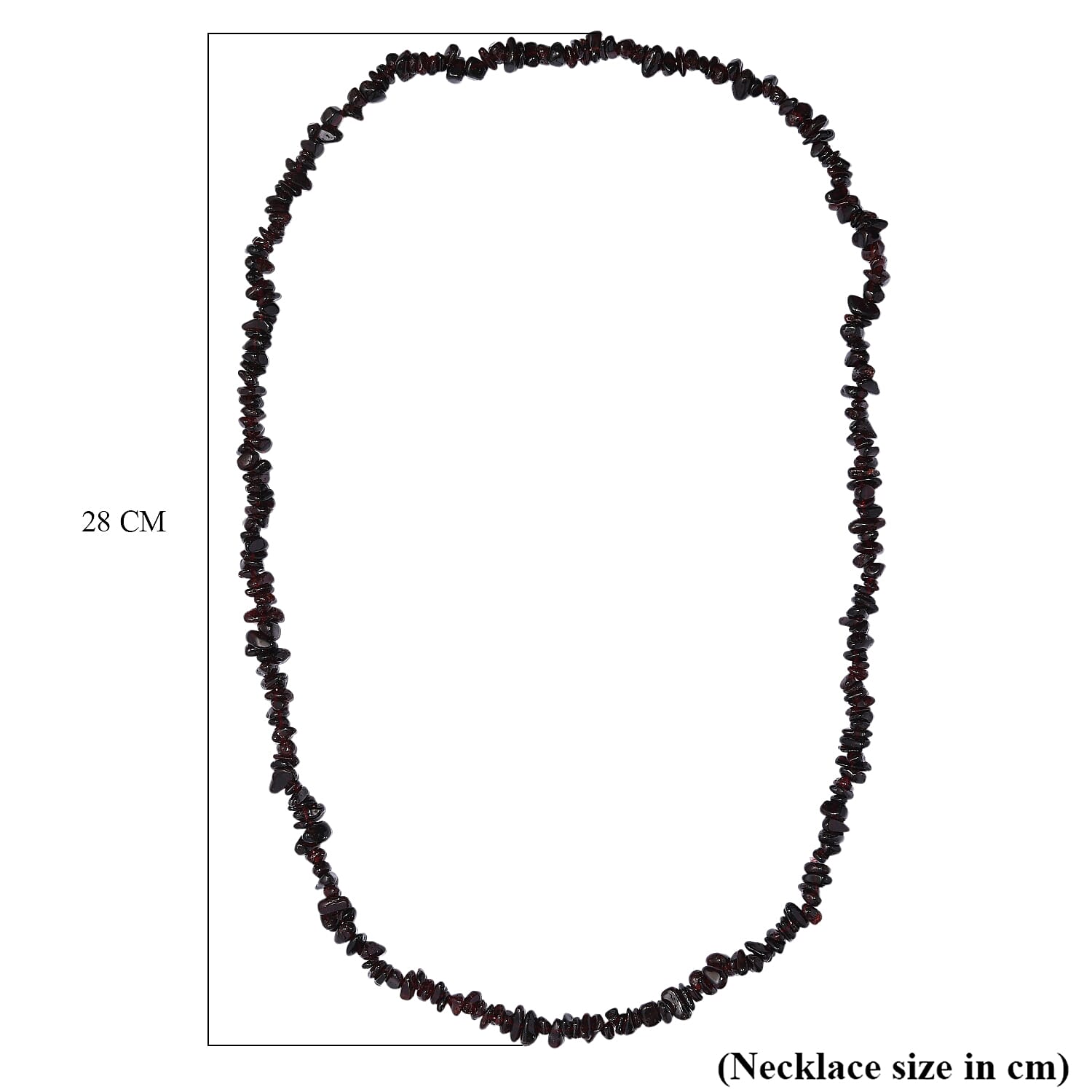 Red Garnet Stone Necklace (Size - 30) 370.00 Ct.