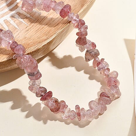 Strawberry Quartz Stone Necklace (Size - 30) 270.00 Ct.