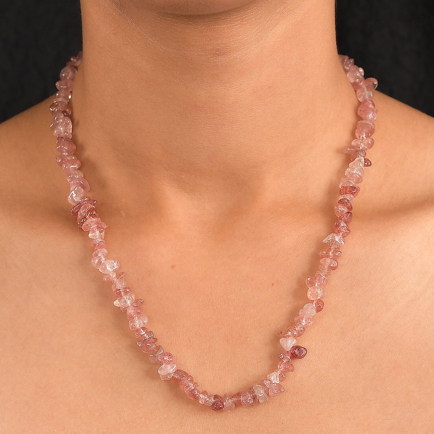 Strawberry Quartz Stone Necklace (Size - 30) 270.00 Ct.