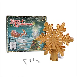 Rotating Snowflake Christmas Tree Topper with Lighting - USB Type-C Powered - Silver