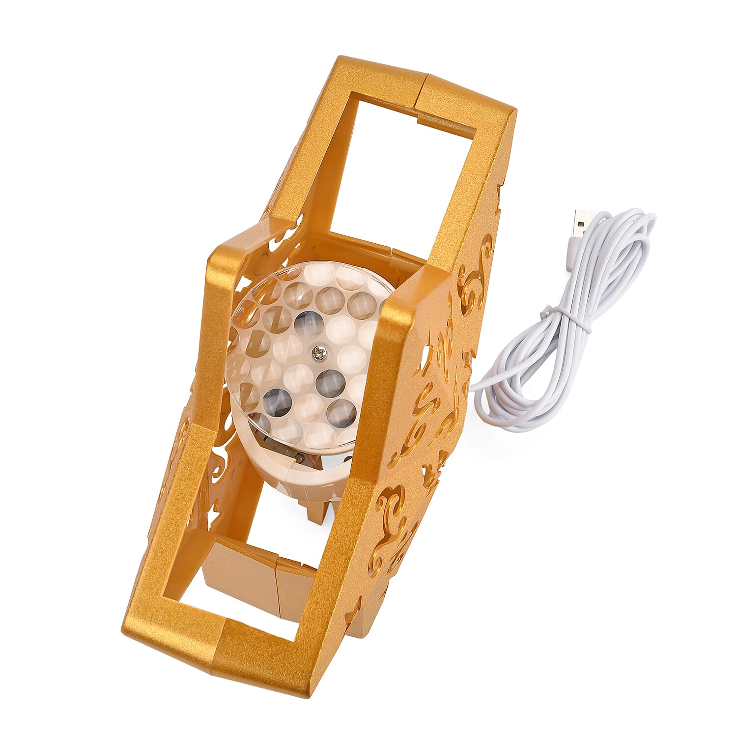 Rotating Star Christmas Tree Topper with Lighting - USB Type-C Powered - Golden