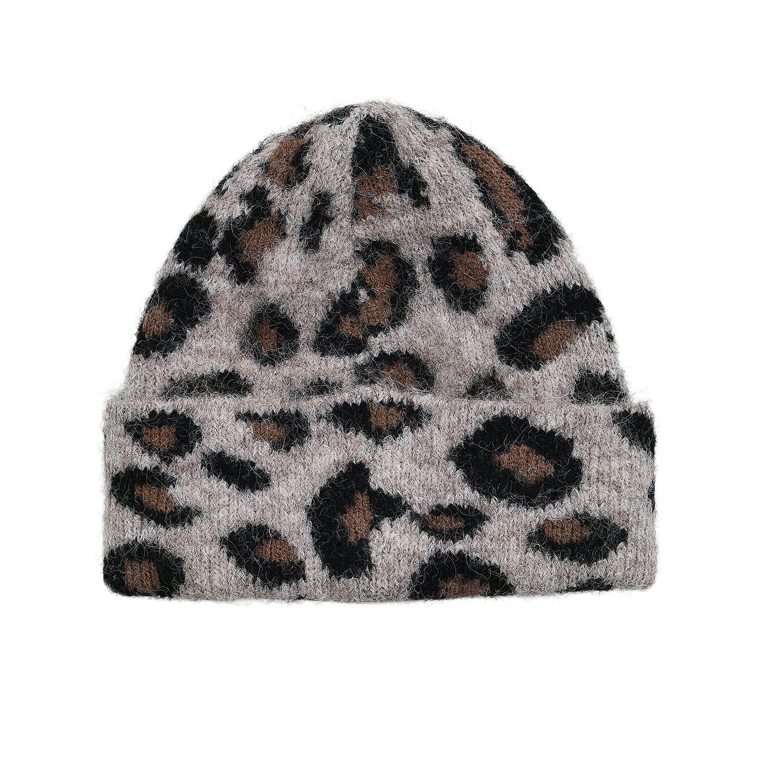 Leopard Pattern Beanie Hat (26 x 22 CM) - Light Brown
