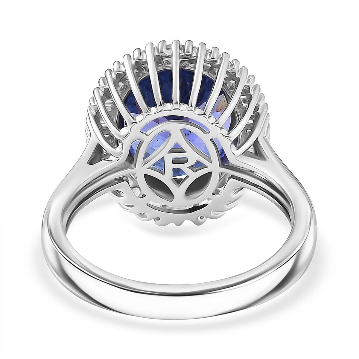 Rhapsody 950 Platinum AAAA Tanzanite White Diamond (VS-EF) GSI Certified Ring 6.39 Ct, Platinum Wt. 6.01 Gms.