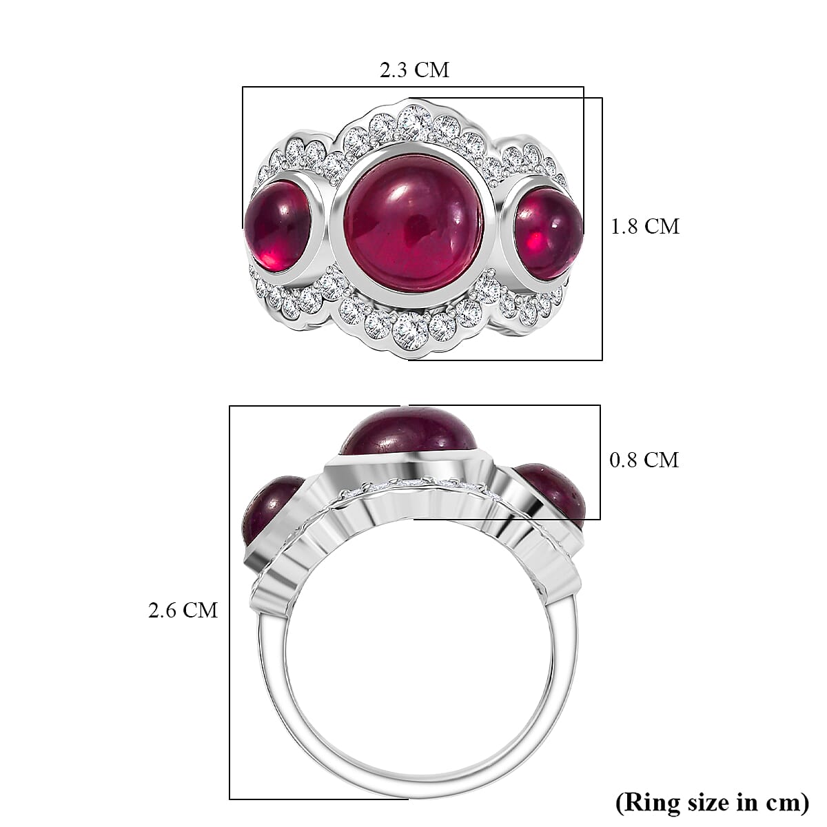 Jaipur Special - The Ratnaraj - Ruby & Natural Zircon Ring in Sterling Silver, Silver Wt.5 Gms  9.2 Ct.
