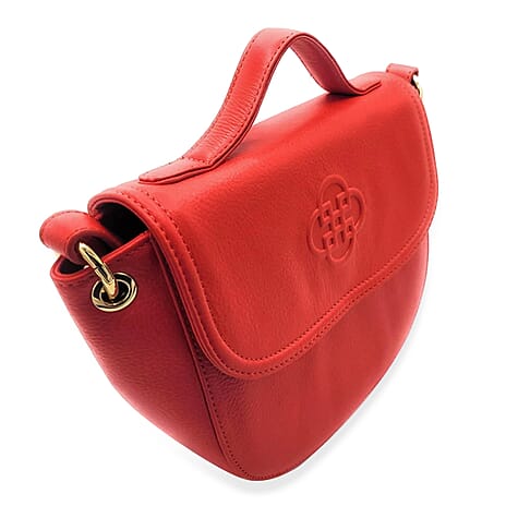 SADDLER MIA Top Handle Genuine Leather Designer Handbag - Red