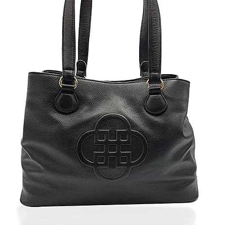 Saddler Rosie100% Genuine Exquisite Leather Zip top Tote Bag - Black
