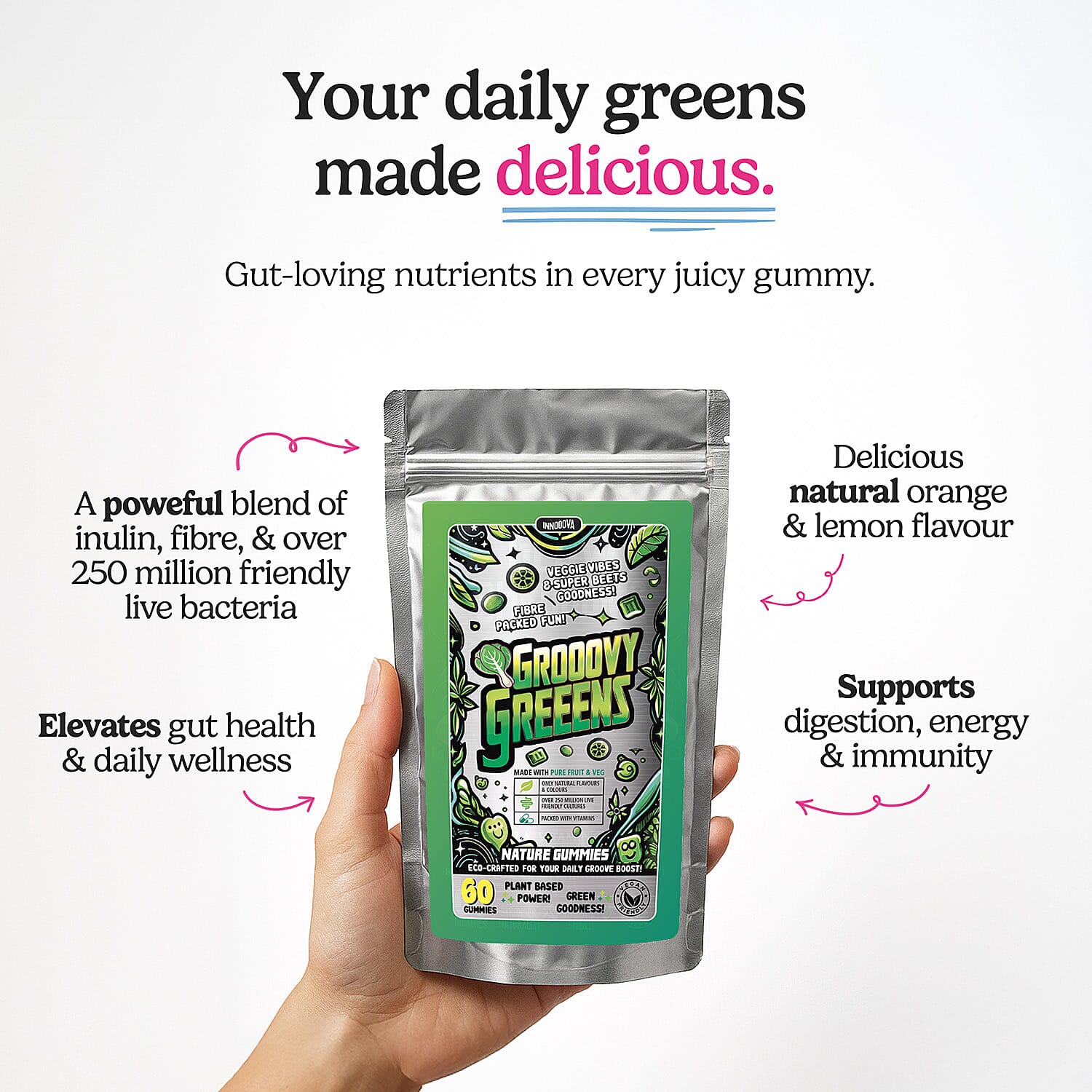 Innooova Grooovy Greens Full Pack 60 Gummies