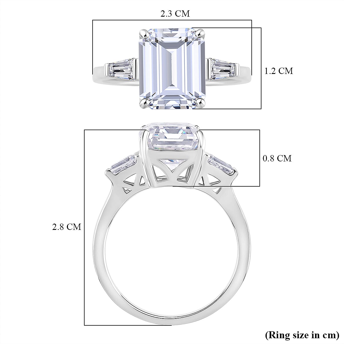 Djoy RADIANTA Moissanite - GRA Certified D-VVS1 Moissanite Solitaire Ring in Rhodium Overlay Sterling Silver 5.22 Ct.
