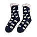 LIVMORE Daisy Flowers Print Sherpa-Lined Thermal Fleece Socks (One Size) - Purple