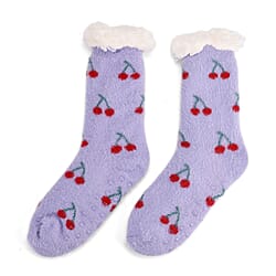 LIVMORE Floral Print Sherpa-Lined Thermal Fleece Socks (One Size)