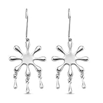 LucyQ Splash Collection - Rhodium Overlay Sterling Silver Earring with Hook, Silver Wt. 5.25 Gms.
